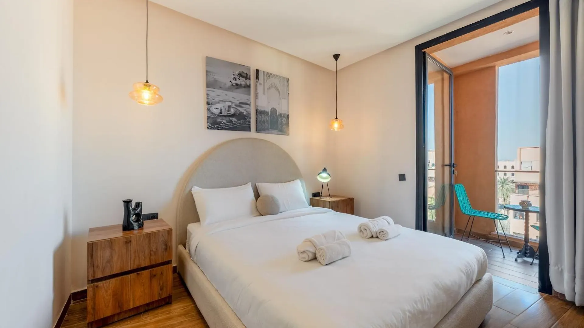 아파트 Luxe Urbain - 3 Chambres En Centre-Ville 마라케시